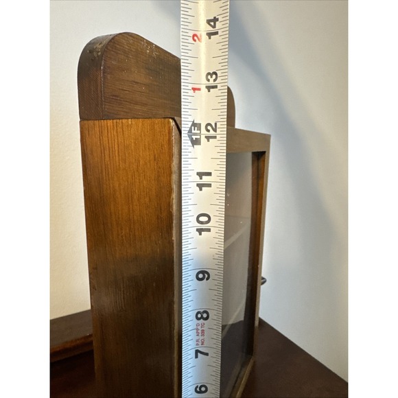 14.5"x9"x2.5" - 3 Tier Shelf Wall Hangin Wood Shadow Box VNTG Slide Panel Front - Picture 6 of 16